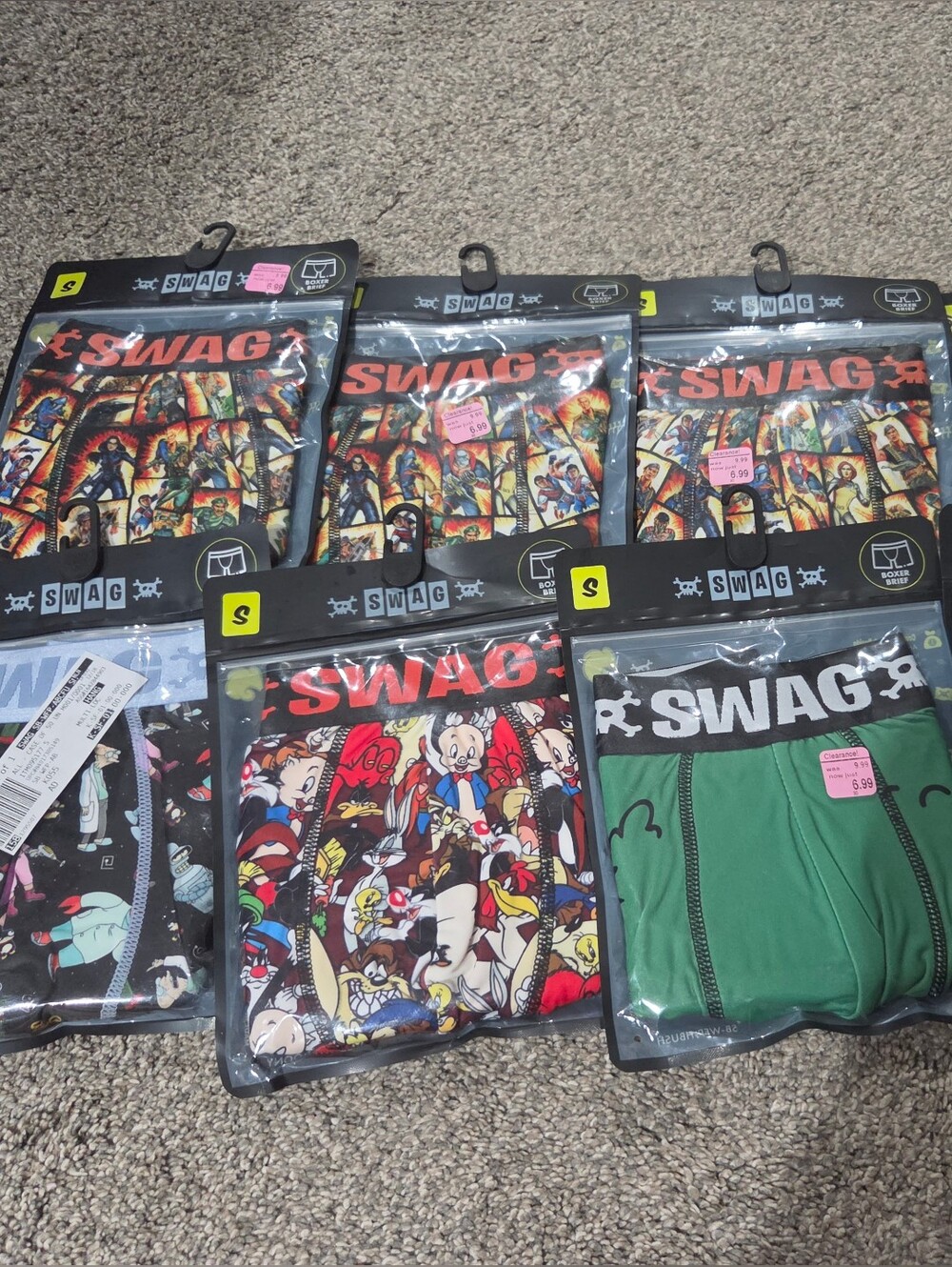 Swag Mens Boxer Briefs Size Small Assorted Prints Includes 8 Pairs New